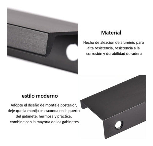 10 Tiradores Para Muebles Cocina Tornillos Manillas Norplat Negro