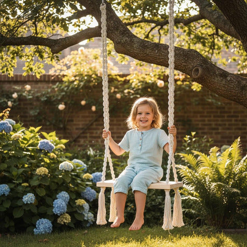 Columpio De Madera Para Niños Fácil De Amarrar - Norplat Madera Clara