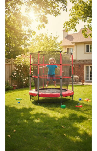 Trampolin Cama Elastica Saltarina Para Niños + Red - Norplat Negro Rojo