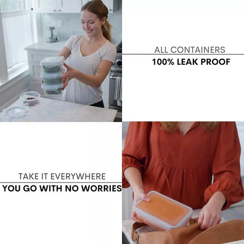 Set 34 Recipientes Container Herméticos Taper Tupper Norplat Blanco