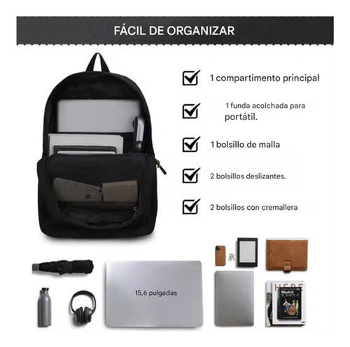 Mochila Urbana Escolar Juvenil Notebook Unisex - Norplat Negro