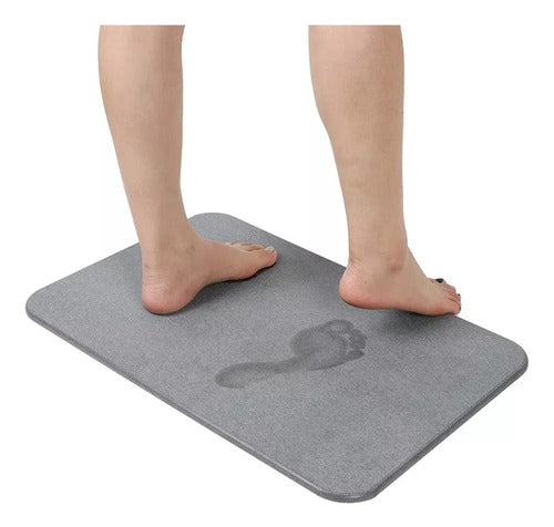 Alfombra Piso Baño Diatomita Secado Ultra Rápido - Norplat Gris Oscuro Lisa