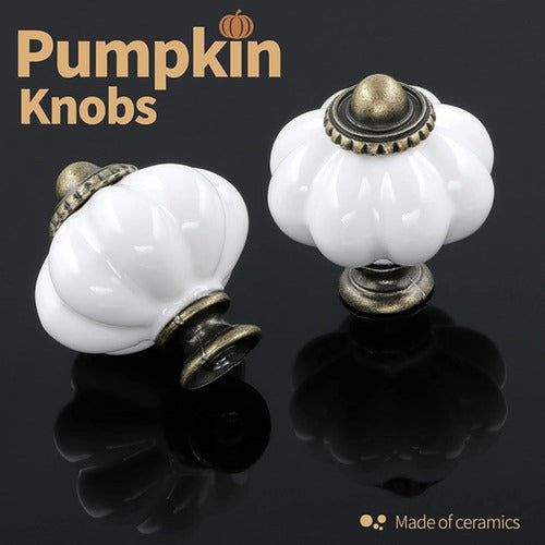 12 Manillas Mueble Tiradores Cocina Vintage Mueble - Norplat Blanco Calabaza