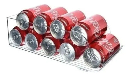 Organizador De Refrigerador Latas 13x10x34 Cm Transparente