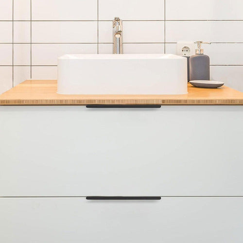 10 Tiradores Para Muebles Cocina Tornillos Manillas Norplat Negro