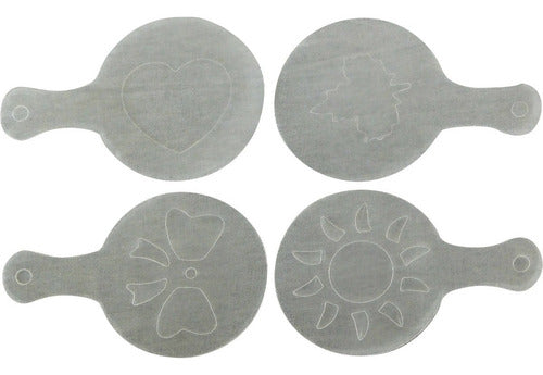 16 Plantillas Stencils Decorar Cafes Pan Cupcakes - Norplat 01