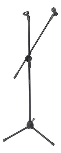 Atril Microfono Pedestal Boom Ajustable Profesional Norplat Negro