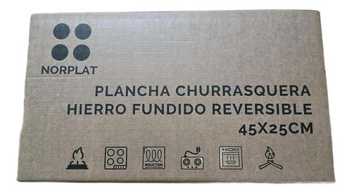 Plancha Churrasquera Hierro Fundido Reversible - Norplat Negro