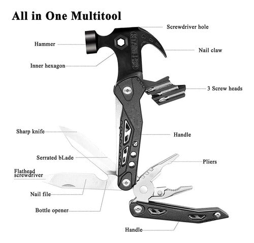 Cortapluma Norplat Supervivencia Pesca Camping 12en1 Funda Negro