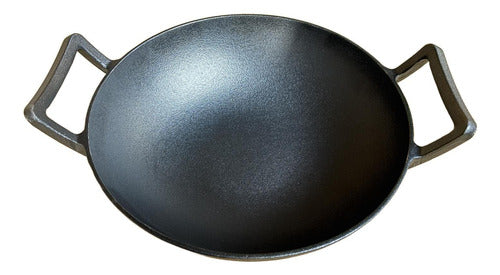 Wok De Hierro Fundido 32 X 9 Cm Redondo - Norplat Negro