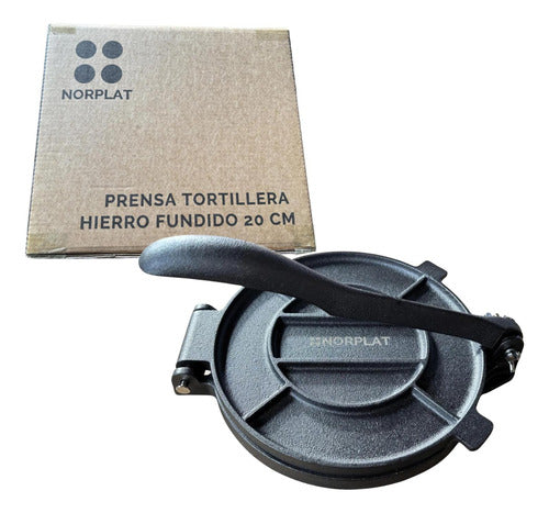 Prensa Tortilla Norplat Hierro Fundido Tortillera Flatbread Negro