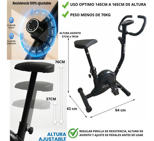 Bicicleta Estática Norplat Mujeres Fitness Spinning Gym Negro