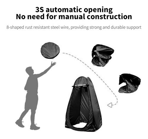 Norplat Carpa Vestidor Portatil Camping Ventana Ducha Baño Negro