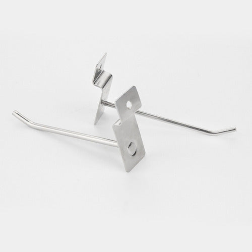 Pack 100 Ganchos Gancheras Panel Ranurado 15cm 4mm Exhibidor