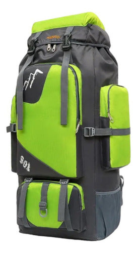 Mochila Impermeable Norplat 90l Para Camping Trekking Viajes Liso Verde Claro