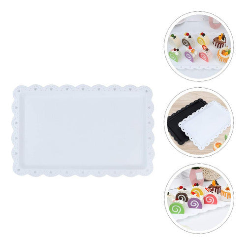 Set 2 Bandejas Rectangular Norplat Ideal Para Brazo De Reina Blanco