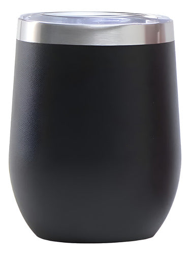 Set Vaso Térmico Acero + Tapa + Bombilla + Limpiador - Cukin Negro Negro