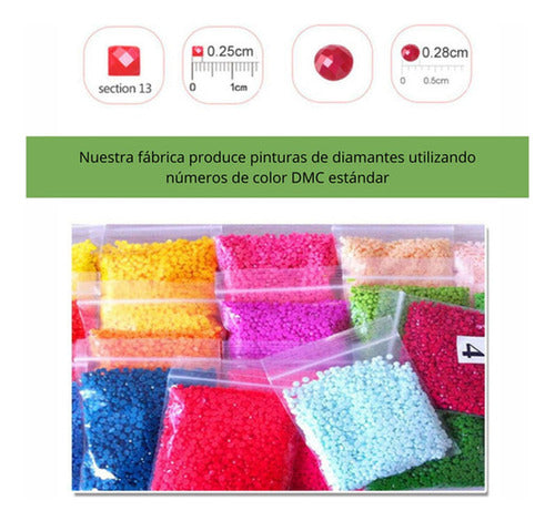 Kit Pintura Diamante 5d 40x30cm Bordado Diseños - Norplat Multicolor Ciervo