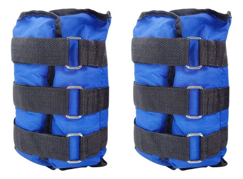 Set 2 Pesas Tobilleras Muñequeras 5 Kg C/u (10kg) - Norplat Azul