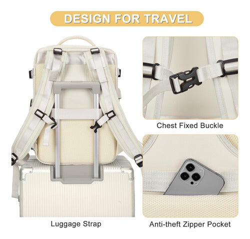 Mochila Notebook Viaje Ligera Vuelo Cabina Mano - Norplat Verde Musgo Liso