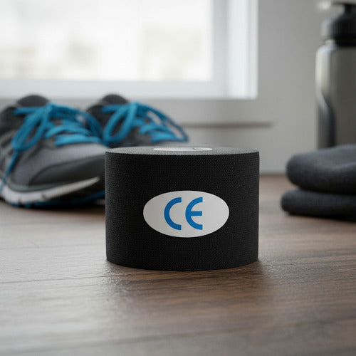 Cinta Kinesiológicas Vendaje Neuromuscular Tape X6pcs 5mx5cm Blanca - Negra - Piel