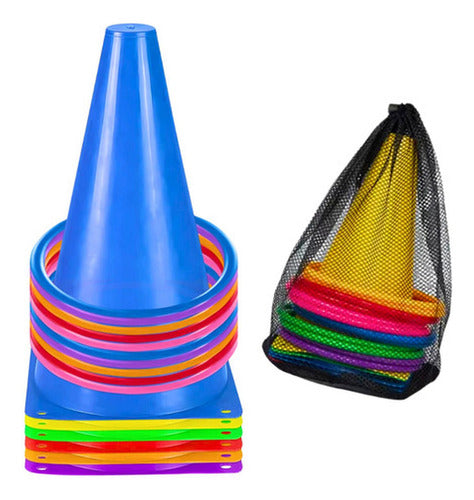 Kit Entrenamiento Norplat Con Cono Y Aros Agilidad Crossfit Multicolor