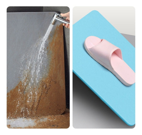 Alfombra Piso Baño Diatomita Secado Ultra Rápido - Norplat Crema Lisa