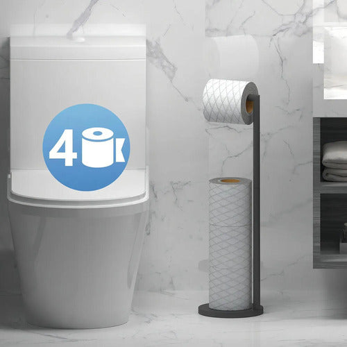 Soporte Papel Higiénico Porta Rollo Confort Metal - Norplat Negro