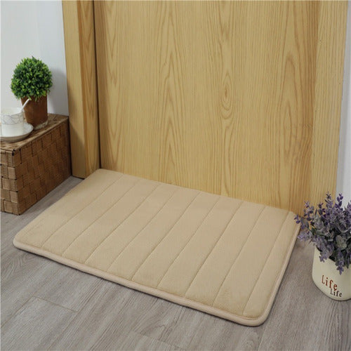 Alfombra Baño Engomado Antideslizante 60x40cm Suave Norplat - Crema - Lisa