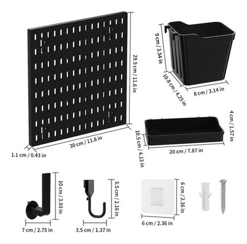 Organizador De Escritorio Pegado A La Pared - Norplat Negro