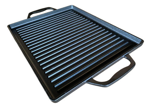 Plancha Hierro Fundido Menaje C/ Azas Hierro Fundido Norplat Negro