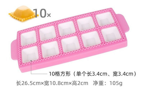 Molde Para 10 Ravioli Ravioles 58x38x51 Muy Fácil - Cukin Blanco - Relleno Cuadrado