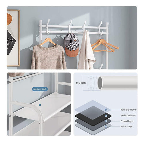 Organizador De Zapatos Colgador Perchero 5 Niveles - Norplat Blanco