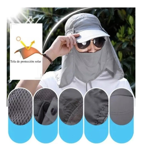 Sombrero Para El Sol Con Proteccion Uv Para Cuello Y Cara Gris Oscuro M