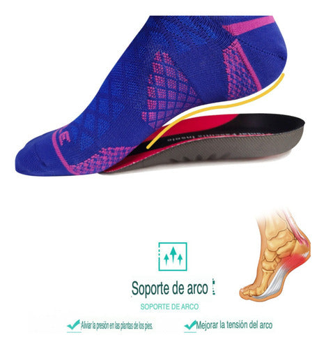 Par Talonera Fascitis Plantar Deporte Casual 2.3cm Altura Rojo S