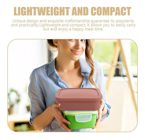 Lonchera Escolar Bento Box Tupper Taper Plástico Hermético Gris