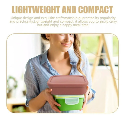 Lonchera Escolar Bento Box Tupper Taper Plástico Hermético Gris
