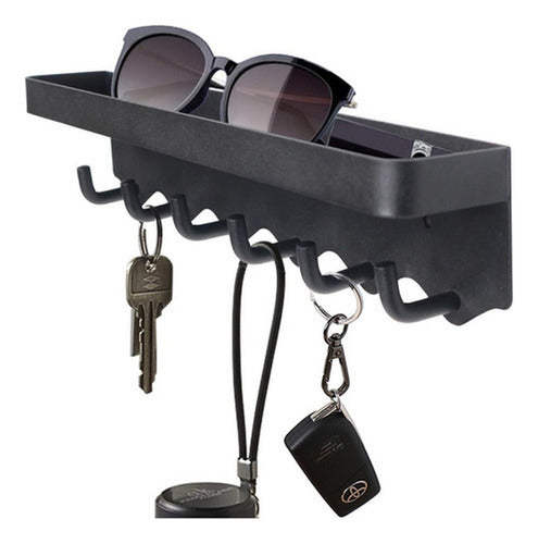 Colgador De Llaves Con Compartimiento Organizador - Norplat Negro