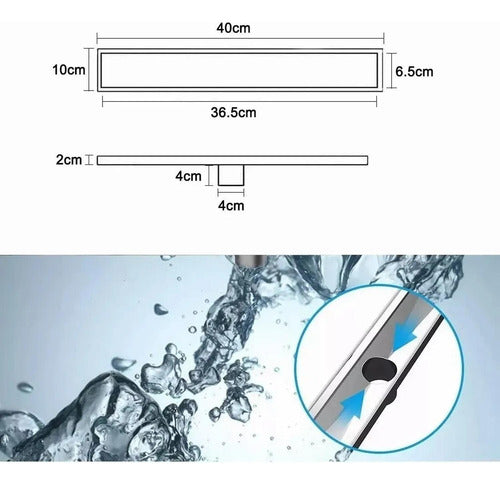 Rejilla Cubierta Antiolor Ducha Antiobstrucción 40cm Norplat