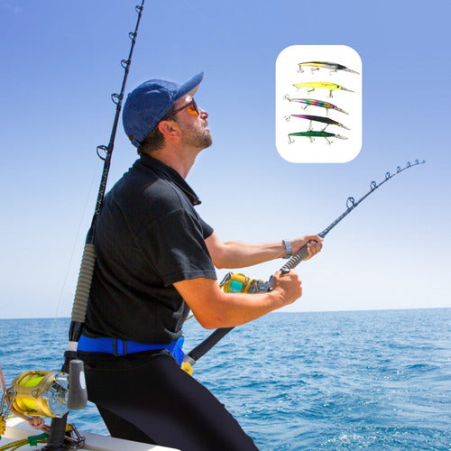 5 Señuelos Para Pesca Multicolor Norplat 12cm 12.5g Lenguado