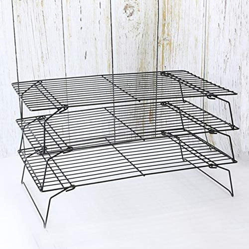 Rejilla Triple Apilable Enfriar Galleta Reposteria - Norplat Negro