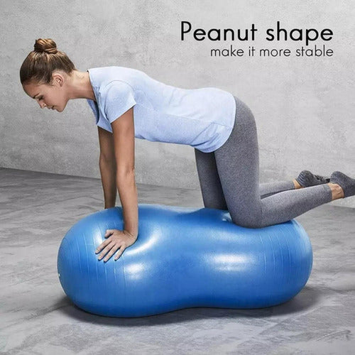 Balón Ovalado Pilates Yoga Tipo Maní 90x45cm Kine - Norplat Plateado