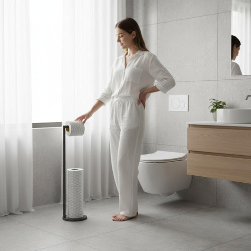 Soporte Papel Higiénico Porta Rollo Confort Metal - Norplat Negro