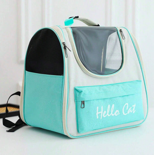 Norplat Mochila Transportador Viaje Mascota Bolso Gato Perro - Azul Claro