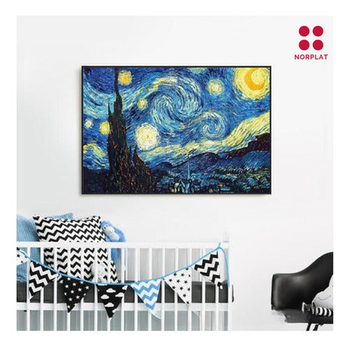 Kit Pintura Diamante 5d 40x30cm Bordado Diseños - Norplat Multicolor La Noche Estrellada