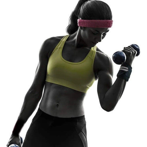 Par Muñequeras Crossfit Fitness Gym Elasticada Norplat Negro/gris