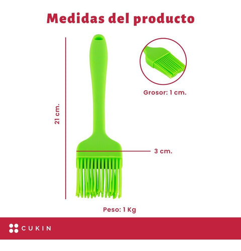 Pincel Brocha De Silicona Para Cocina - Cukin Verde