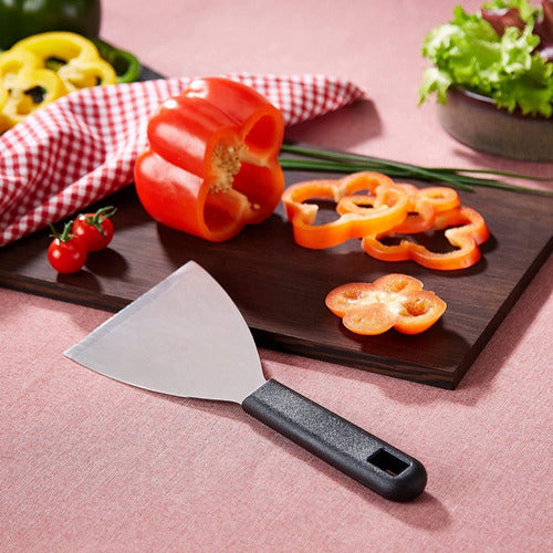 Espatula Metálica Para Cocina Parrilla Plancha Hamburguesas Negro