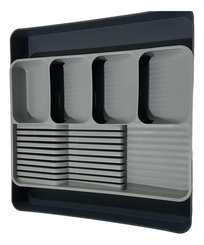 Organizador De Cubiertos Servicio Cocina Extensible Norplat Gris