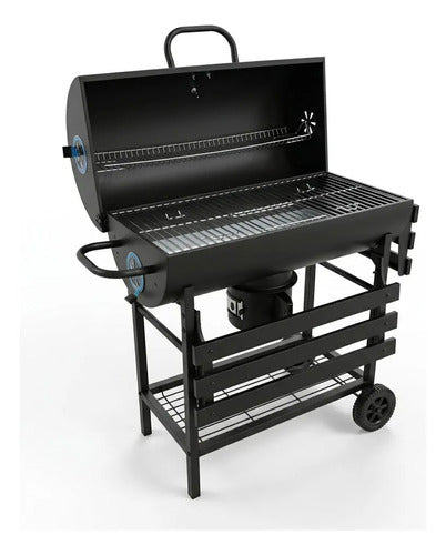 Parrilla Carbón Olavi Norplat Bbq Grill Asado Con Tapa Rueda Negro